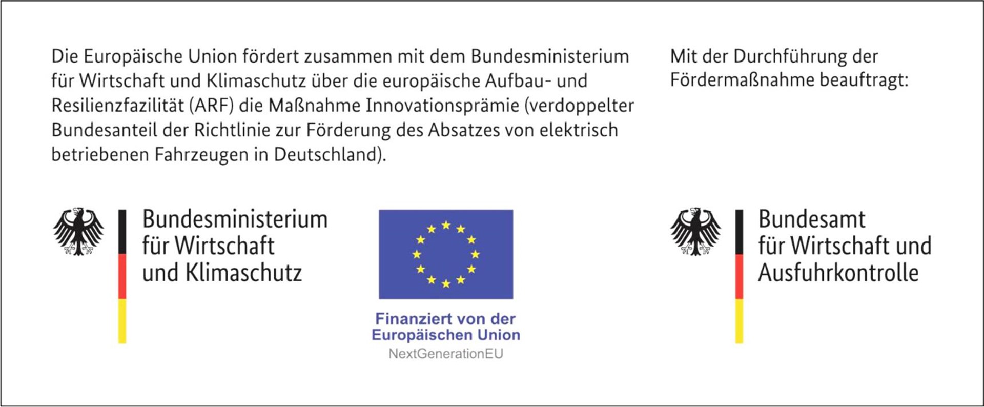 Logos EU, Bundesministerium für Wirtschaft und Bundesamt für Wirtschaft und Ausfuhrkontrolle